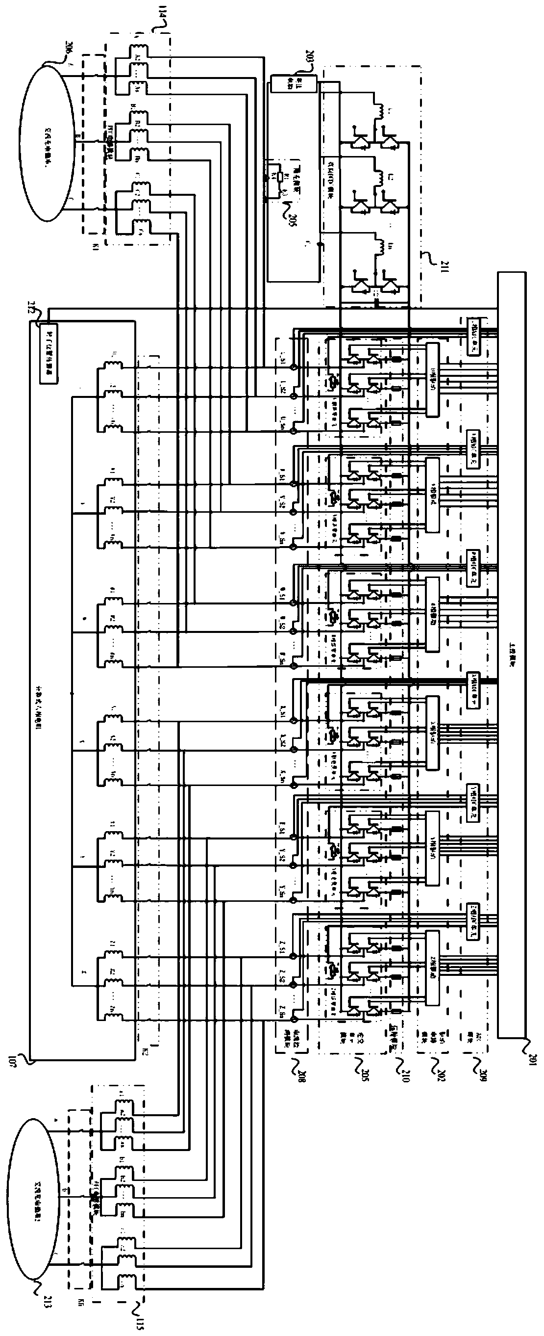 Split type six-phase motor control system integrated with alternating current charging and method thereof