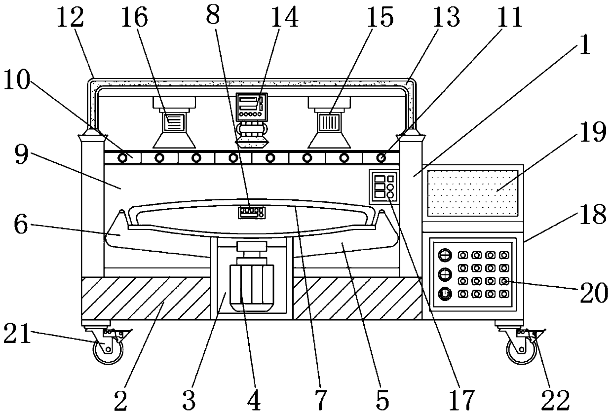 A detection device for the manufacture of automobile shading and sunscreen