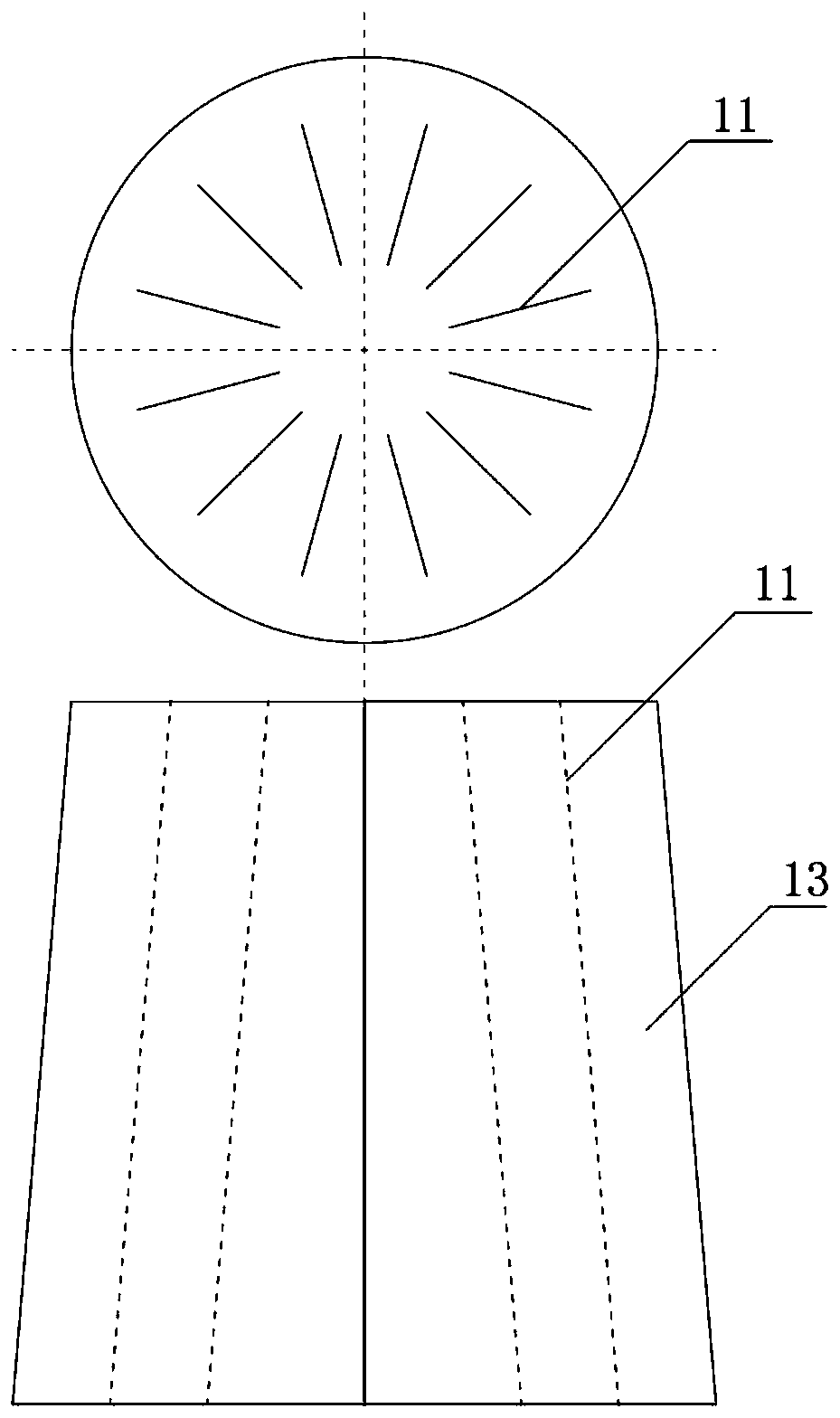 A device and method for preparing foamed aluminum by bottom blowing powder spraying method