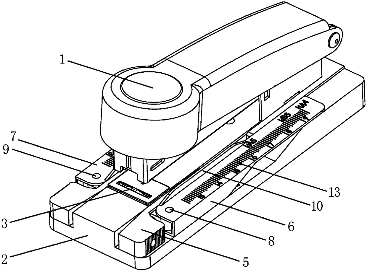 A stapler with a binding ruler