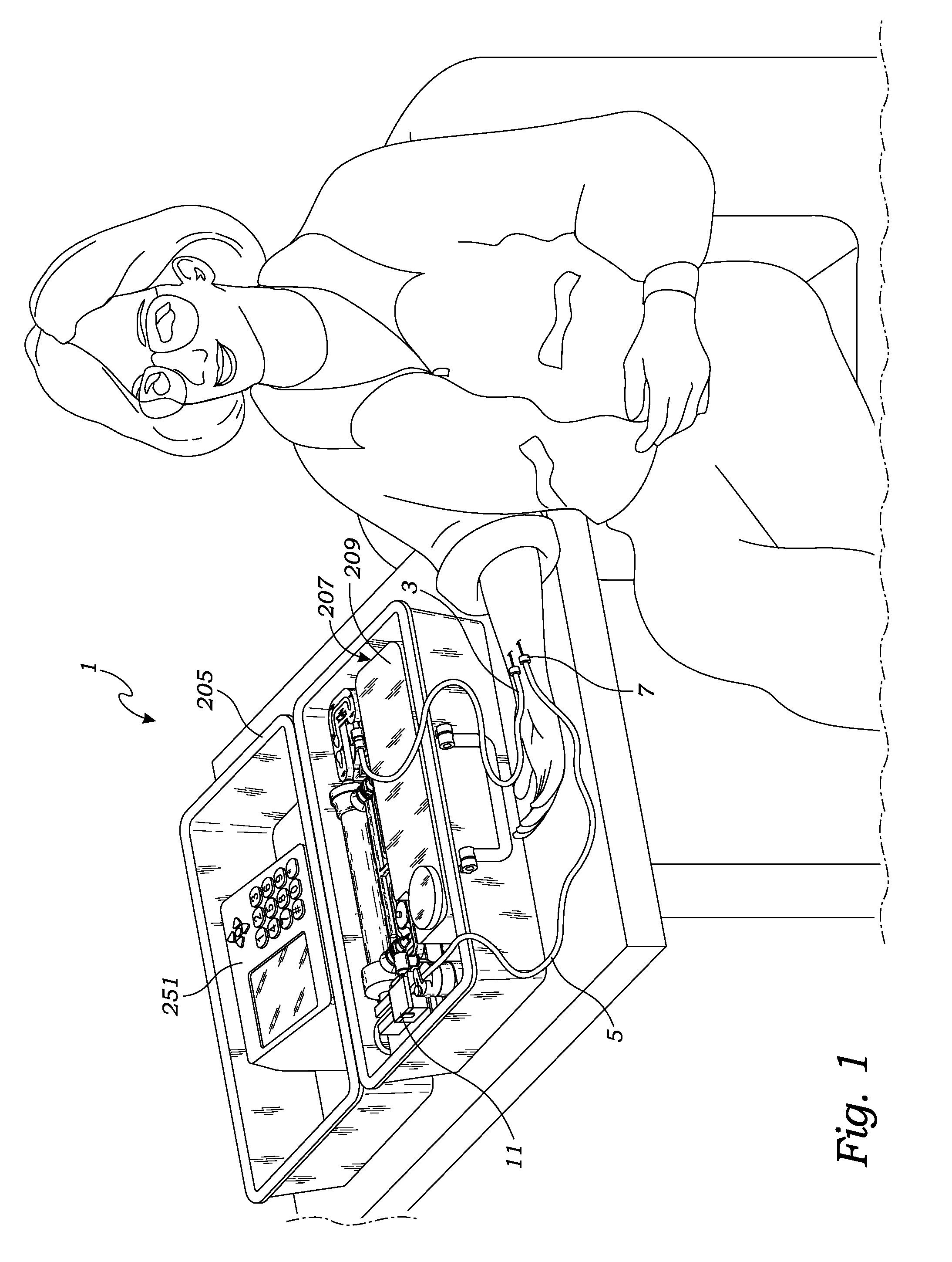 Portable hemodialysis machine and disposable cartridge with blood leak sensor