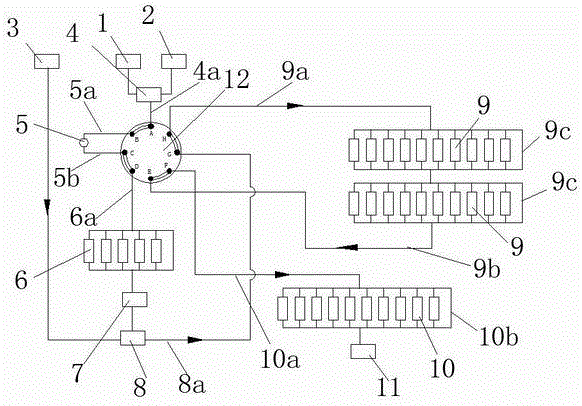 Natural drug two-dimensional preparation chromatographic instrument with integrated functions of separation method development and online separation-enrichment and work method thereof