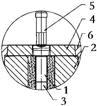 Punching bar and die for secondary preformation of inner hexagonal cylinder head and forming method