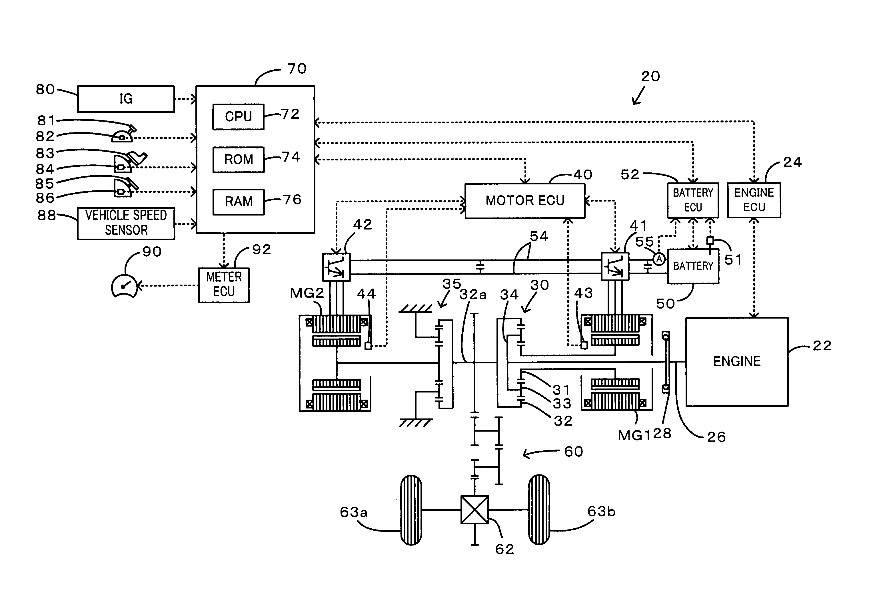 Power supply device, input-output limit setting method in power supply device, vehicle, and vehicle power control method