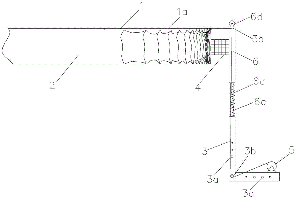 Anti-falling recycling drawing device for mining air duct