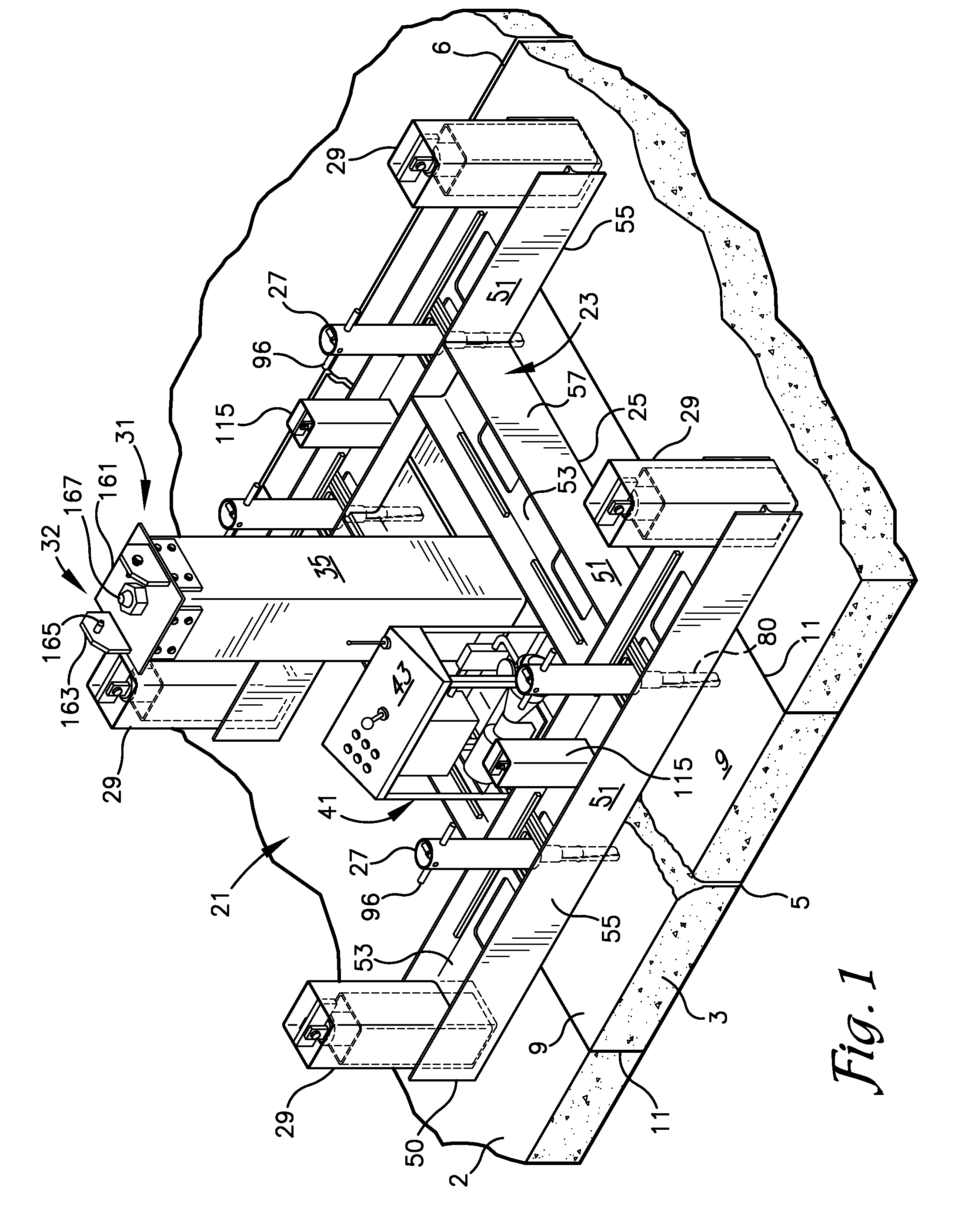 Fragmented slab lifting apparatus and method