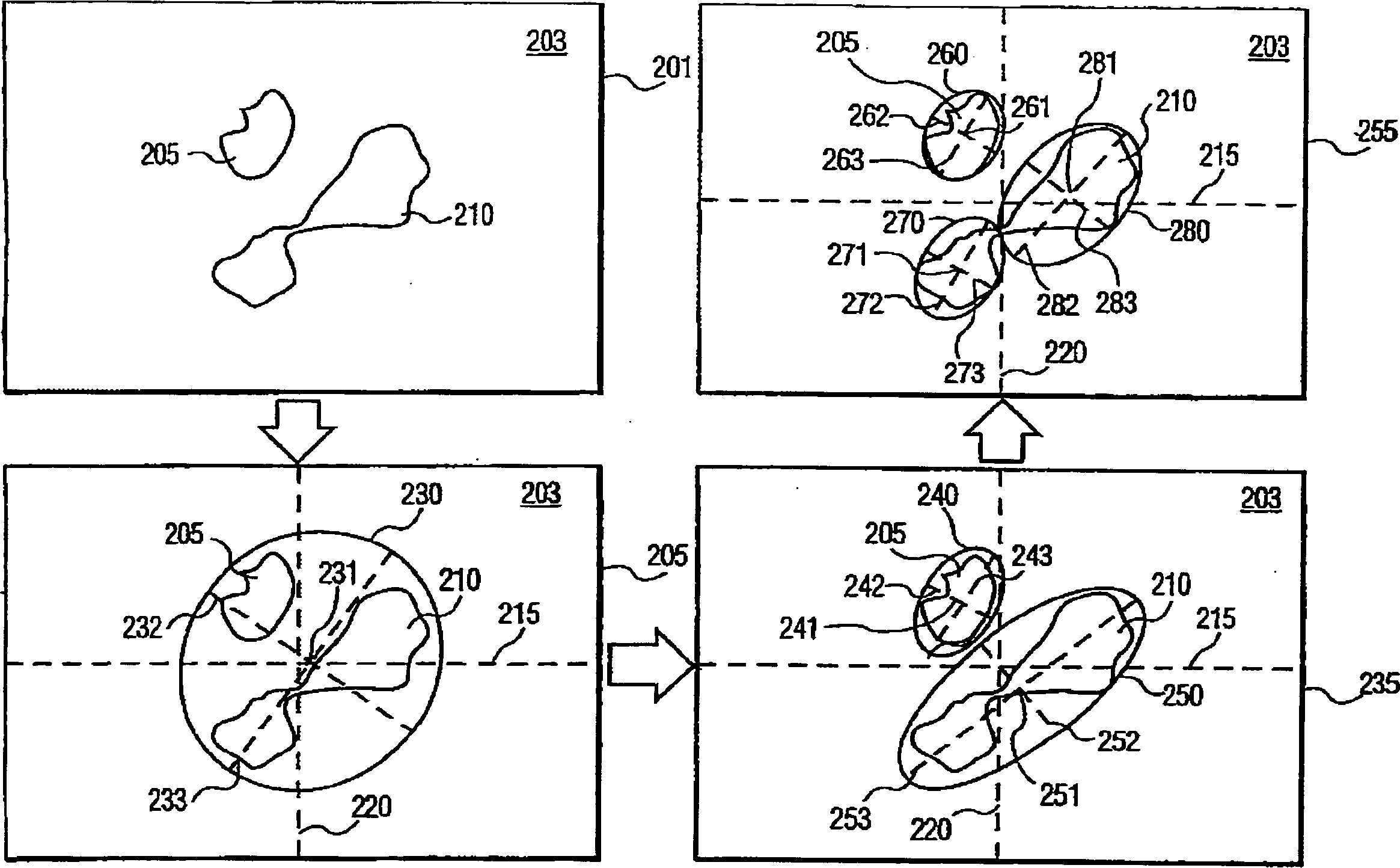 Computer vision method and system for blob-based analysis using a probabilistic framework