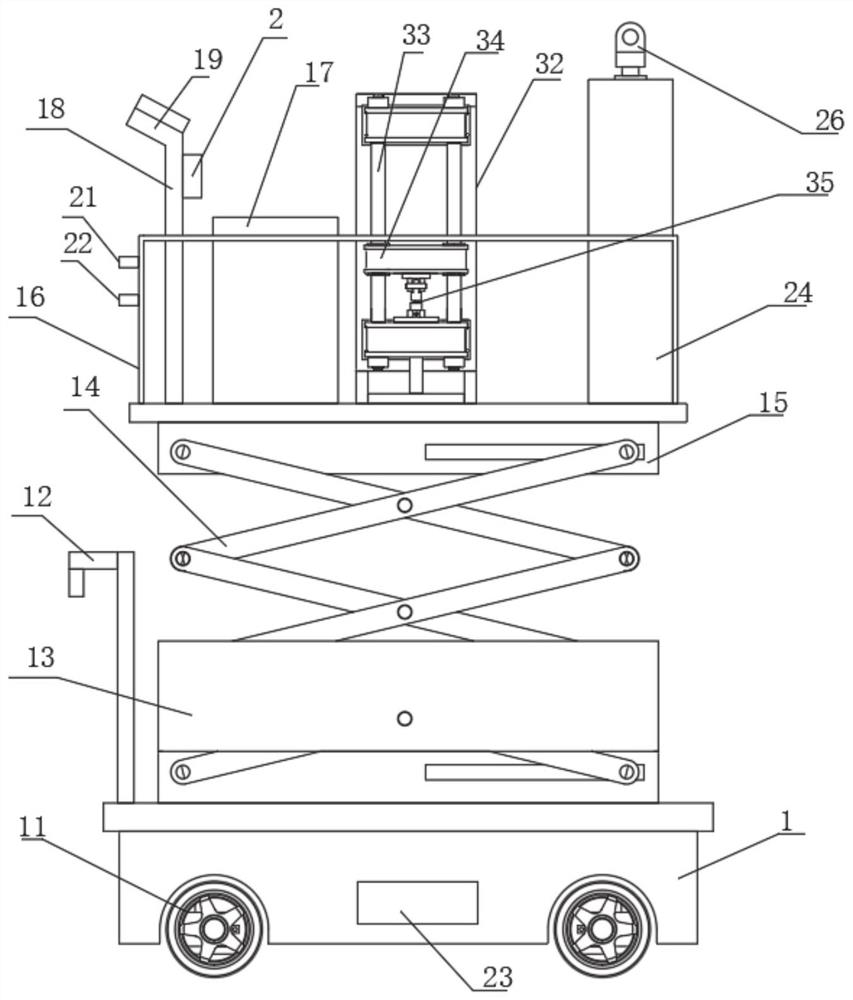 Power transmission line hot-line work emergency platform with inspection function