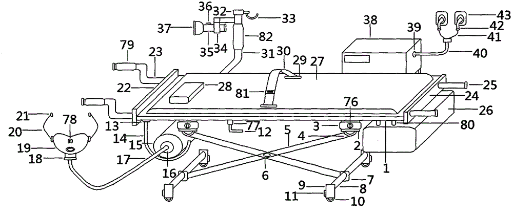 Multipurpose first-aid transfer cart for emergency treatment