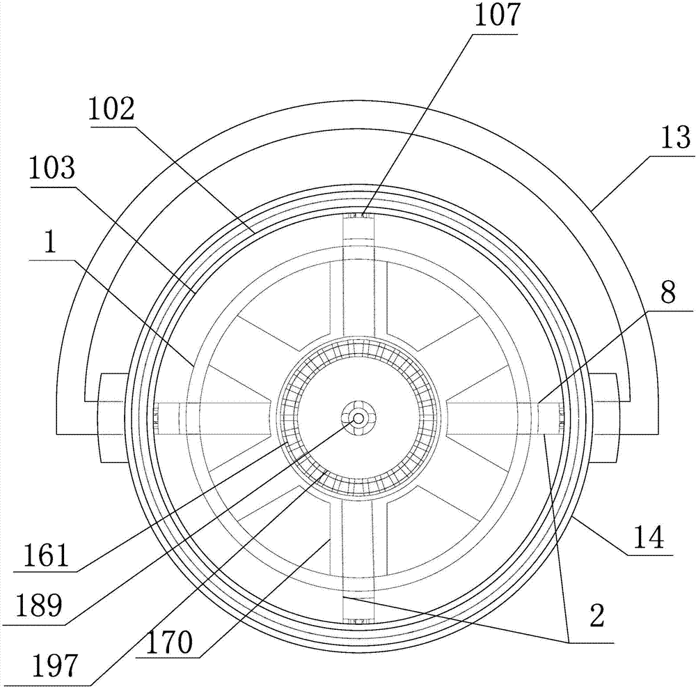 Jet-flow variable-speed rotary mop cleaning spin-drier having characteristics of magnetic hook connection and self-locking lifting and provided with cylindrical bucket