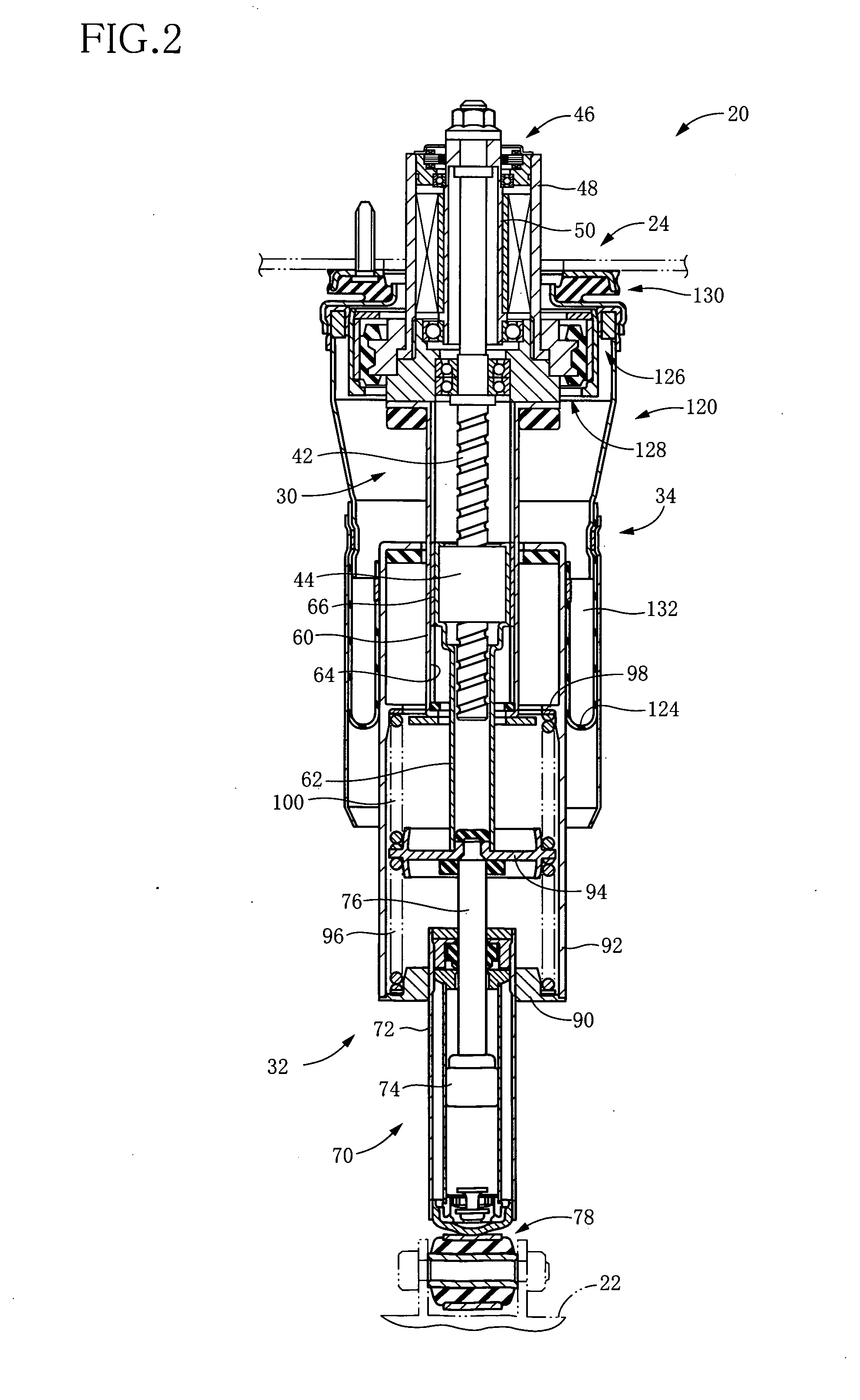 Suspension system for a vehicle including an electromagnetic actuator