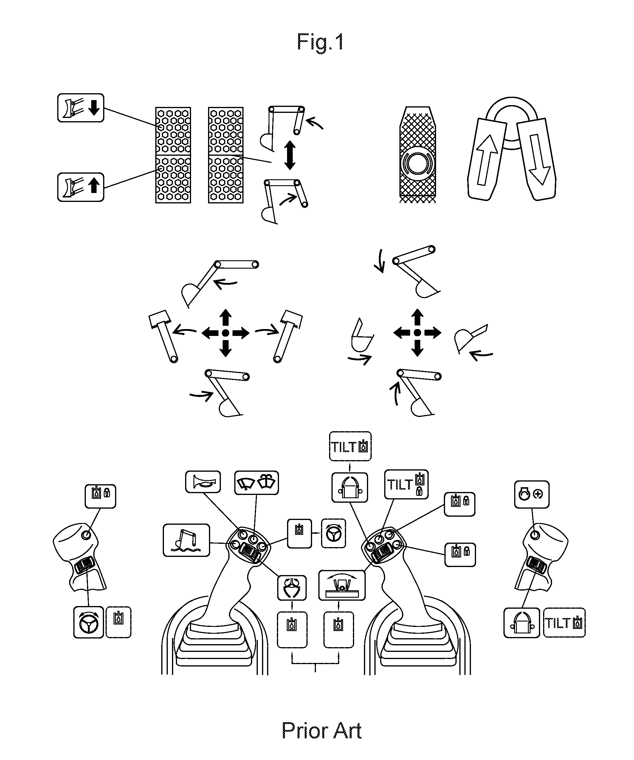 System and methods for with a first and a second hand operated control, controlling motion on a work tool for a construction machine