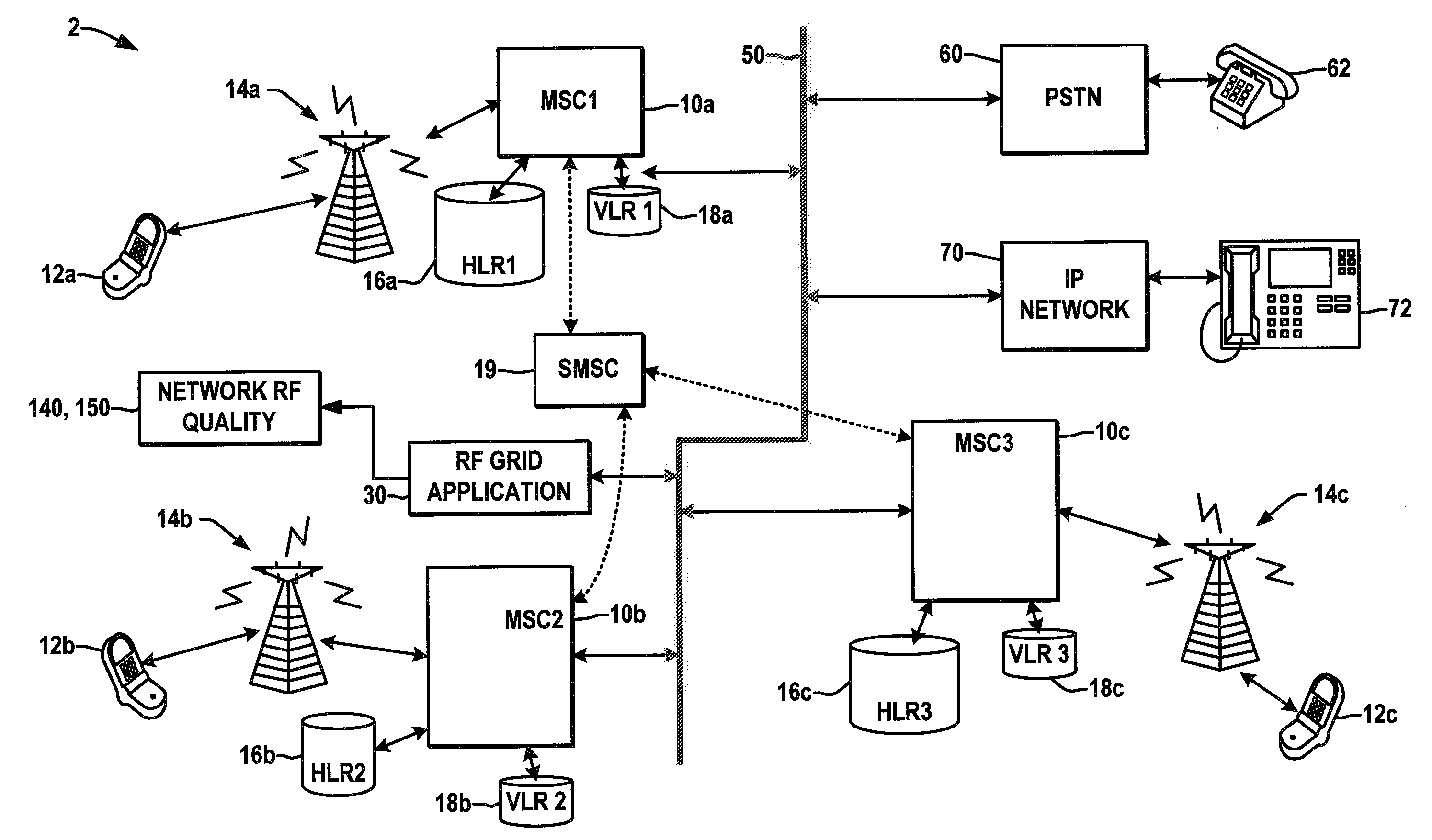 Method and system for assessing wireless communication quality in a communications network