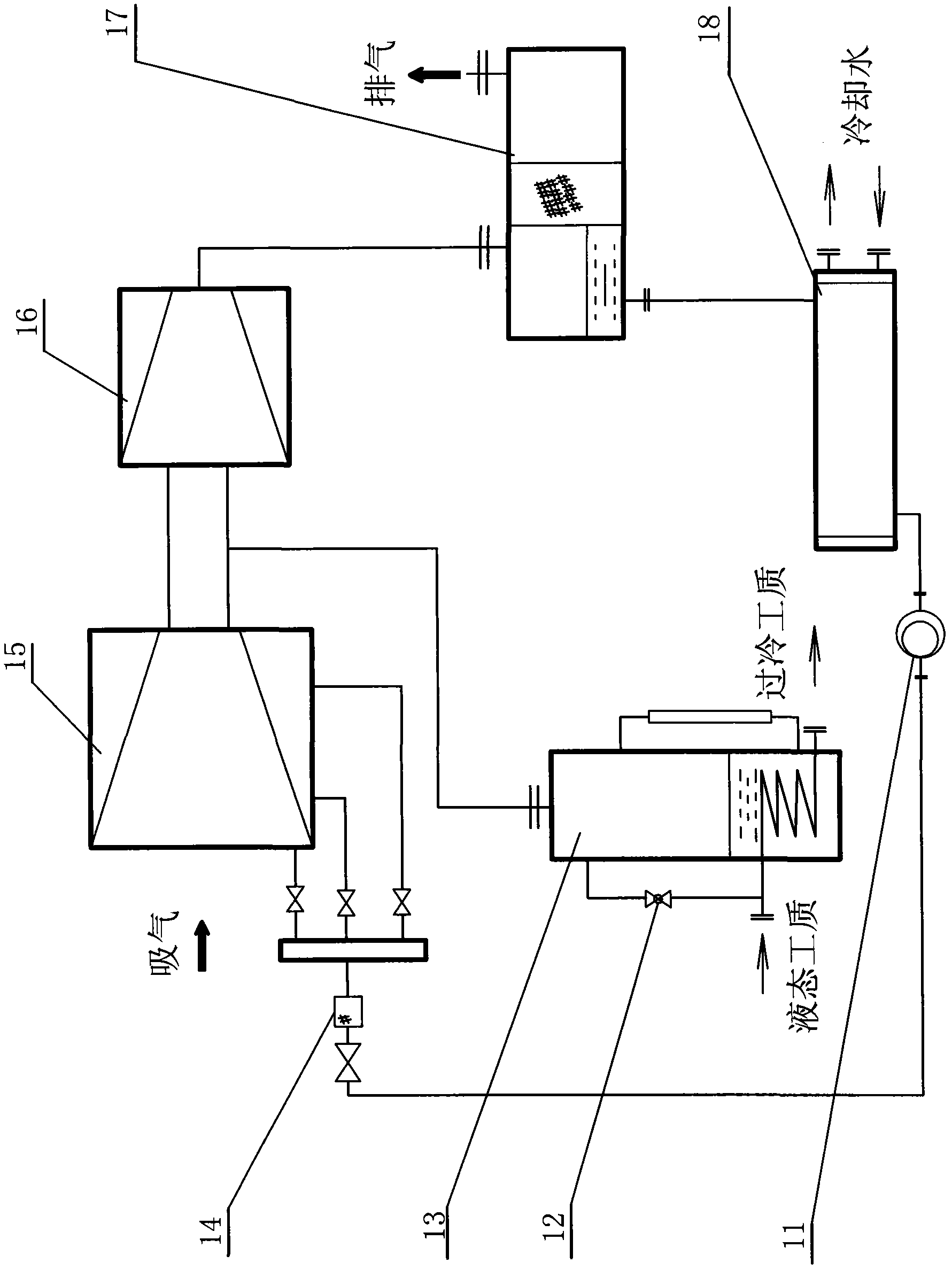 Screw-type and piston-type combined double-stage compressor set and intermediate container