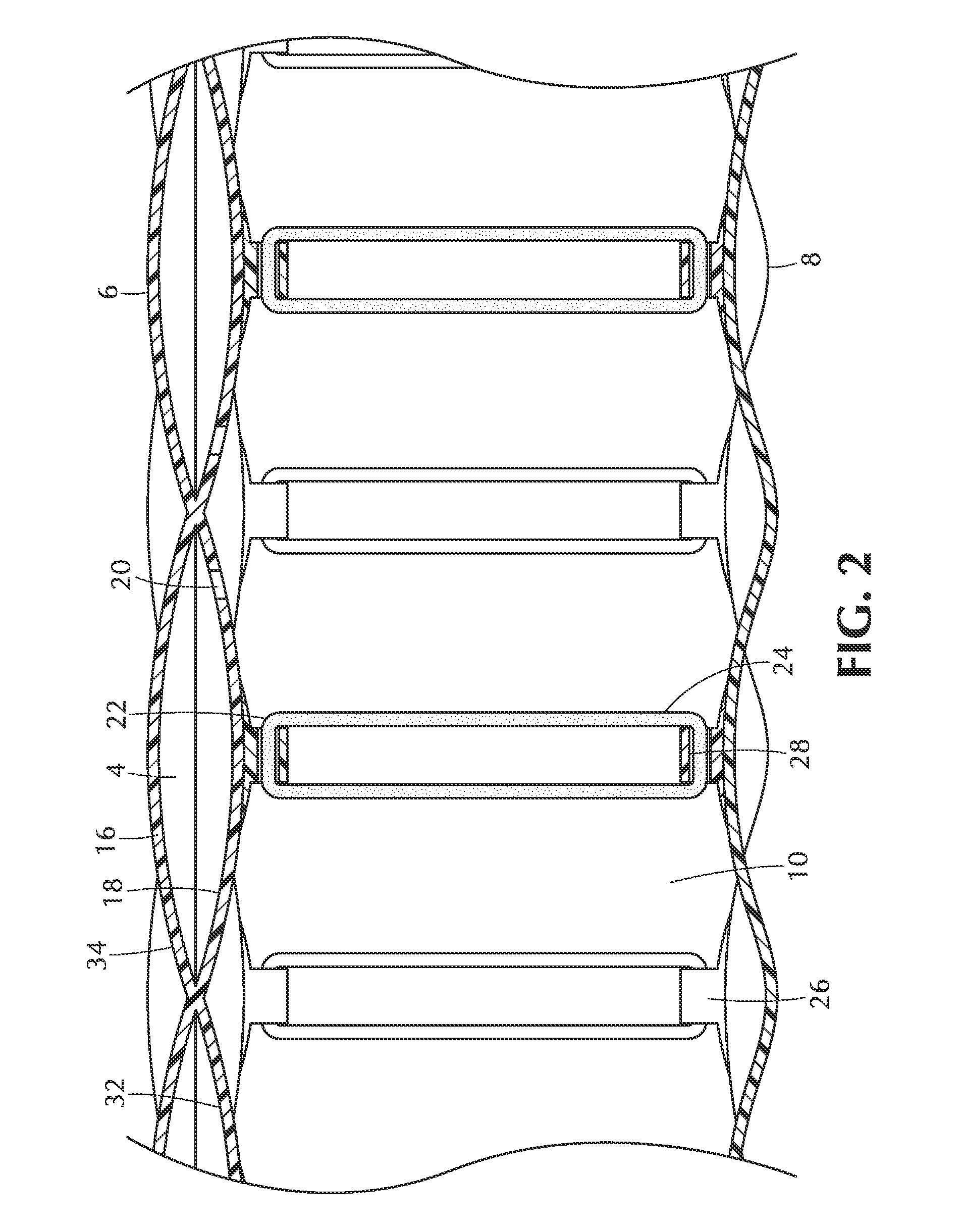 Inflatable bed with cushion cells