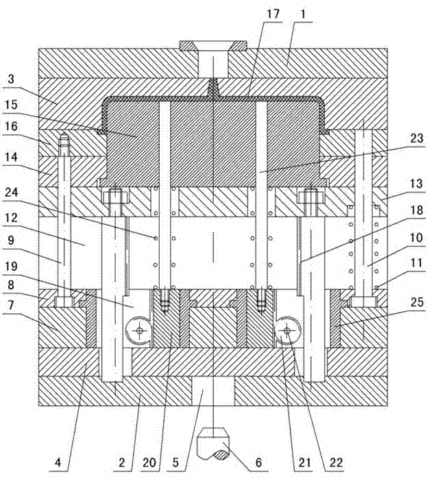 Secondary demoulding mechanism with gear and racks for injection mould