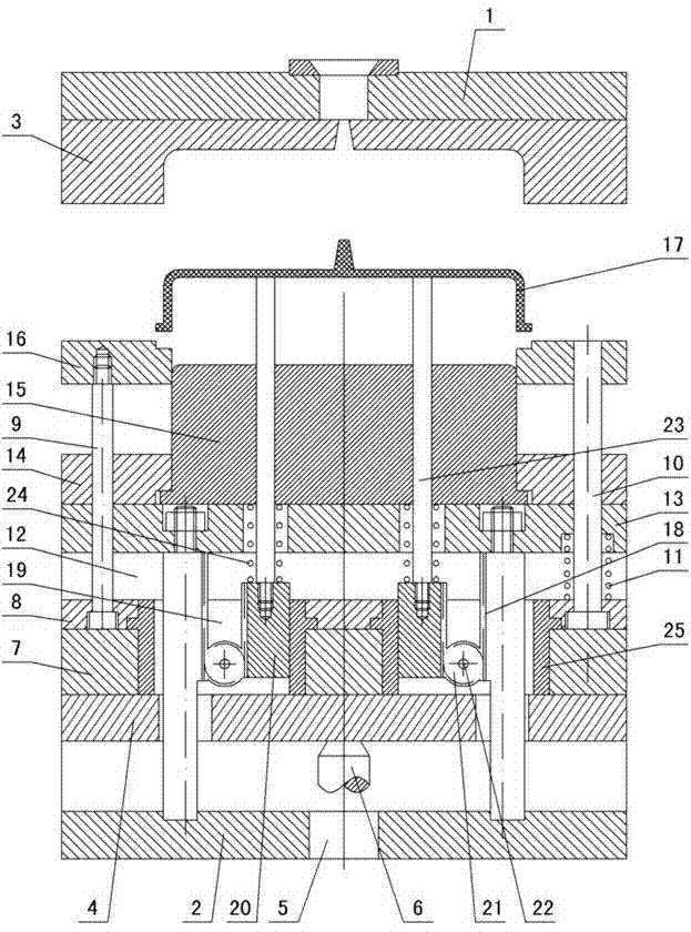 Secondary demoulding mechanism with gear and racks for injection mould