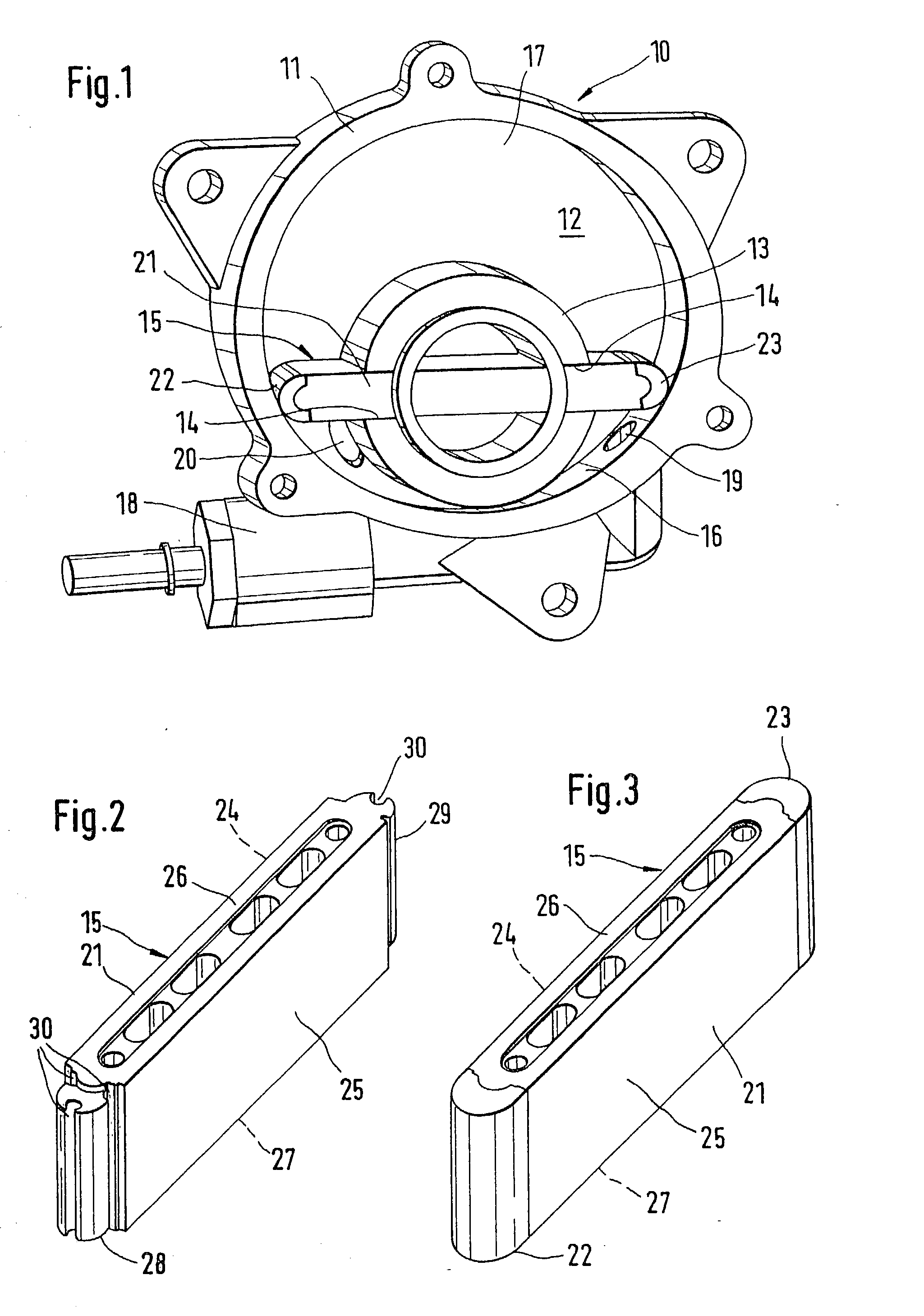 Plastic vane for a vane-cell vacuum pump