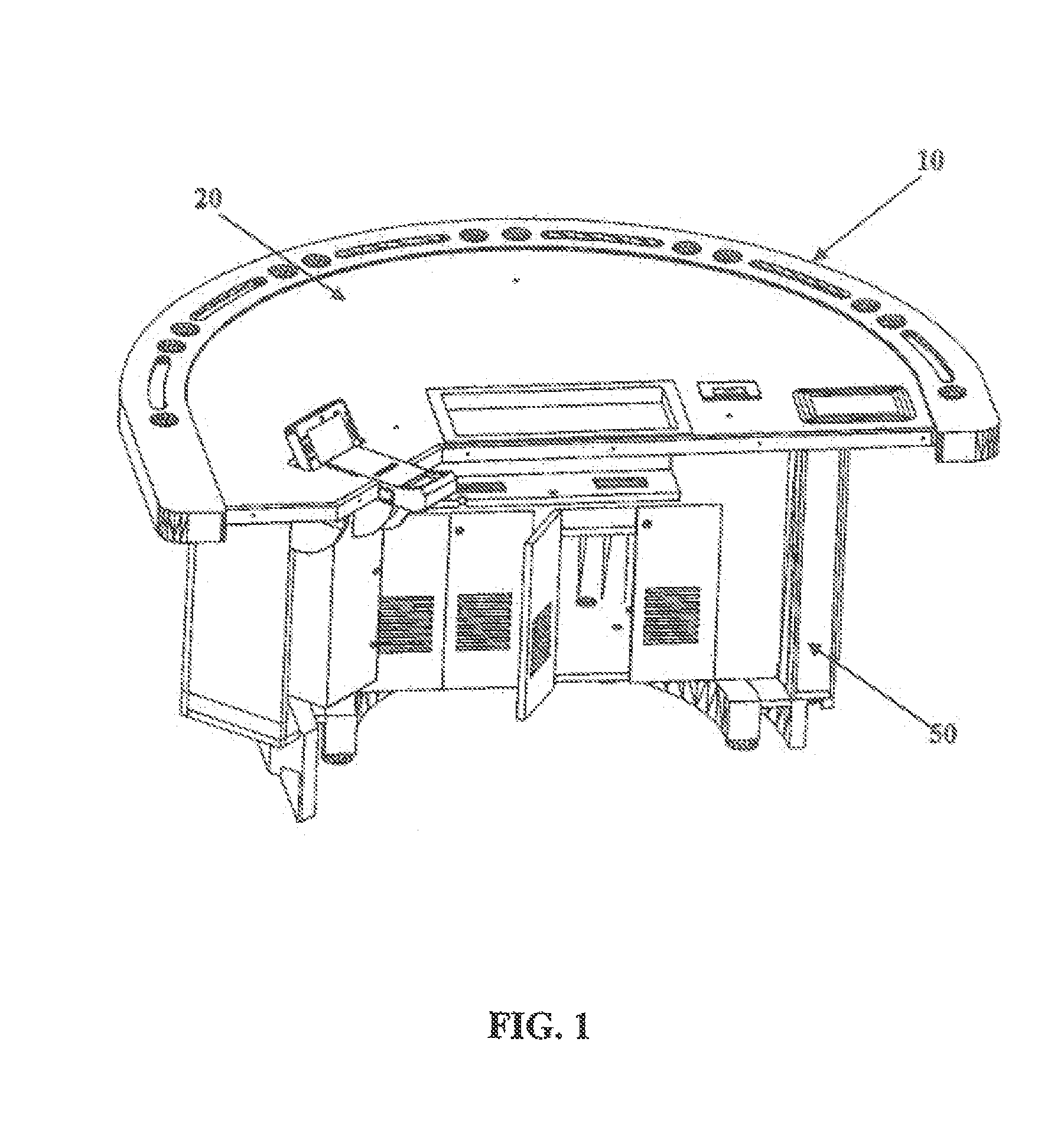 Gaming table protecting antennas from electomagnetic interferences