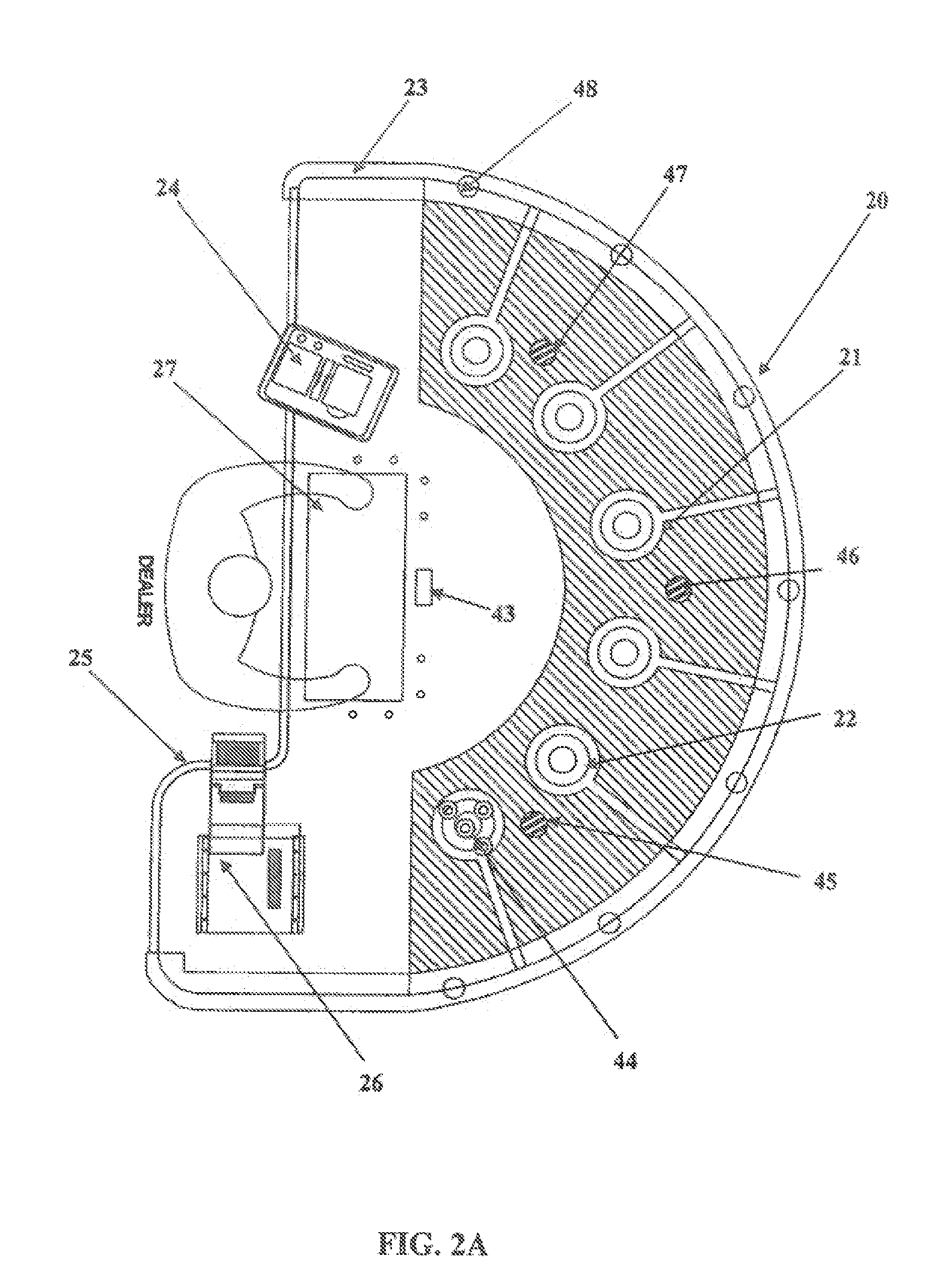 Gaming table protecting antennas from electomagnetic interferences