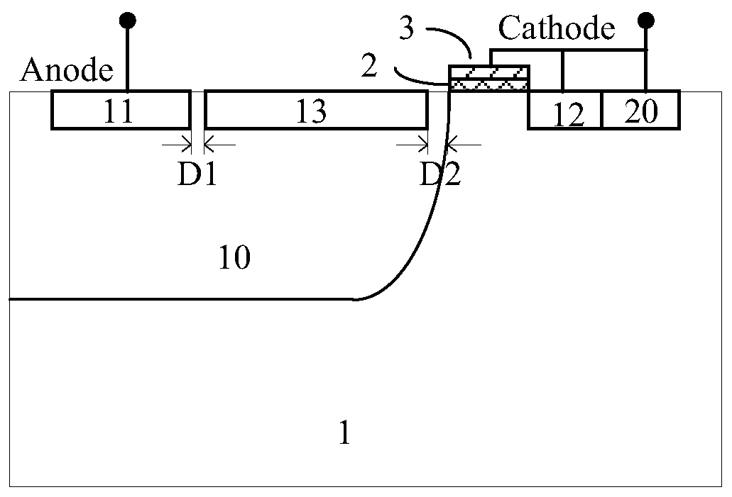 High holding current ldmos structure for high voltage esd protection