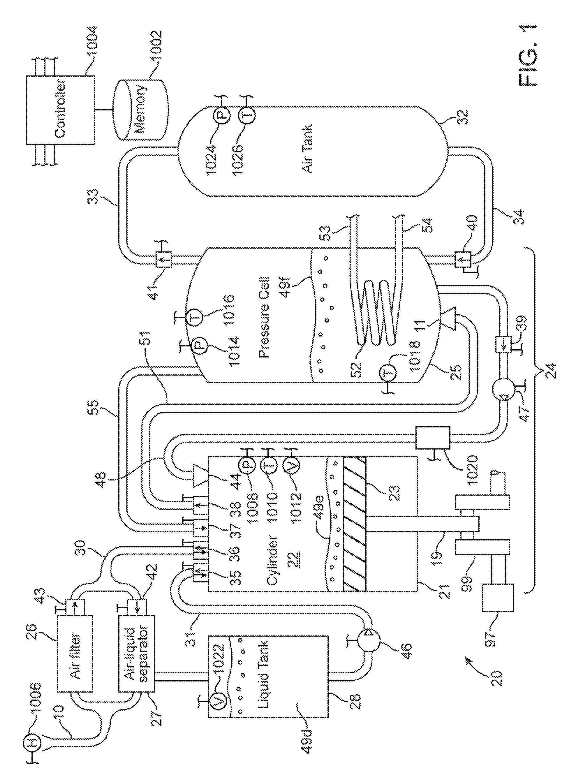 Compressed air energy storage system utilizing two-phase flow to facilitate heat exchange