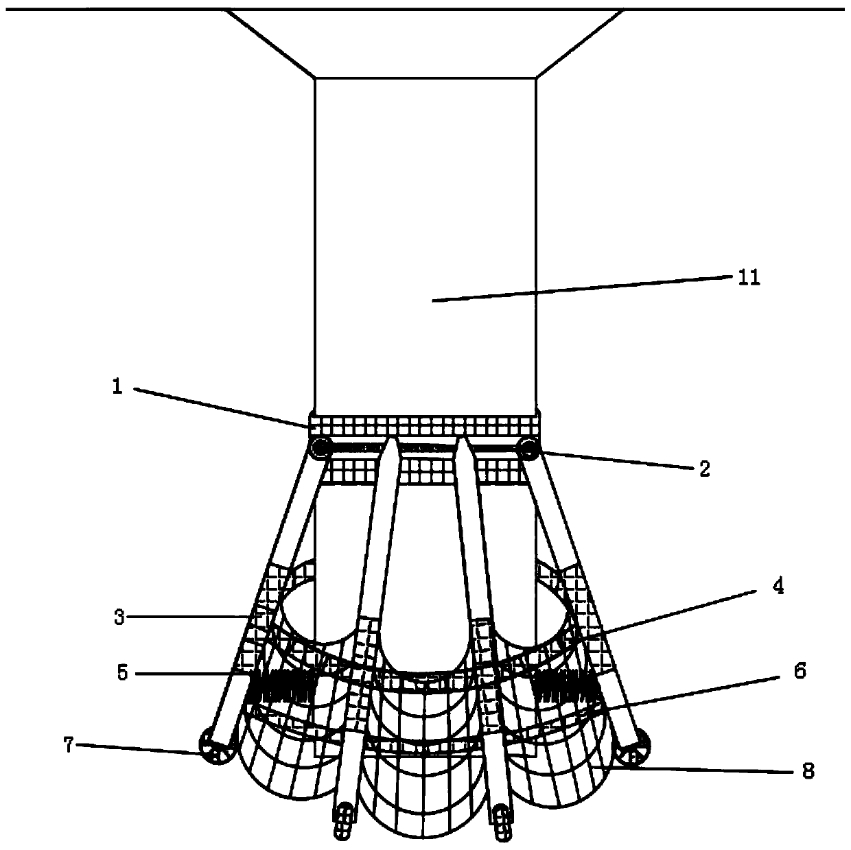 Automatic triggering umbrella type protection device for preventing pier from being damaged by collision