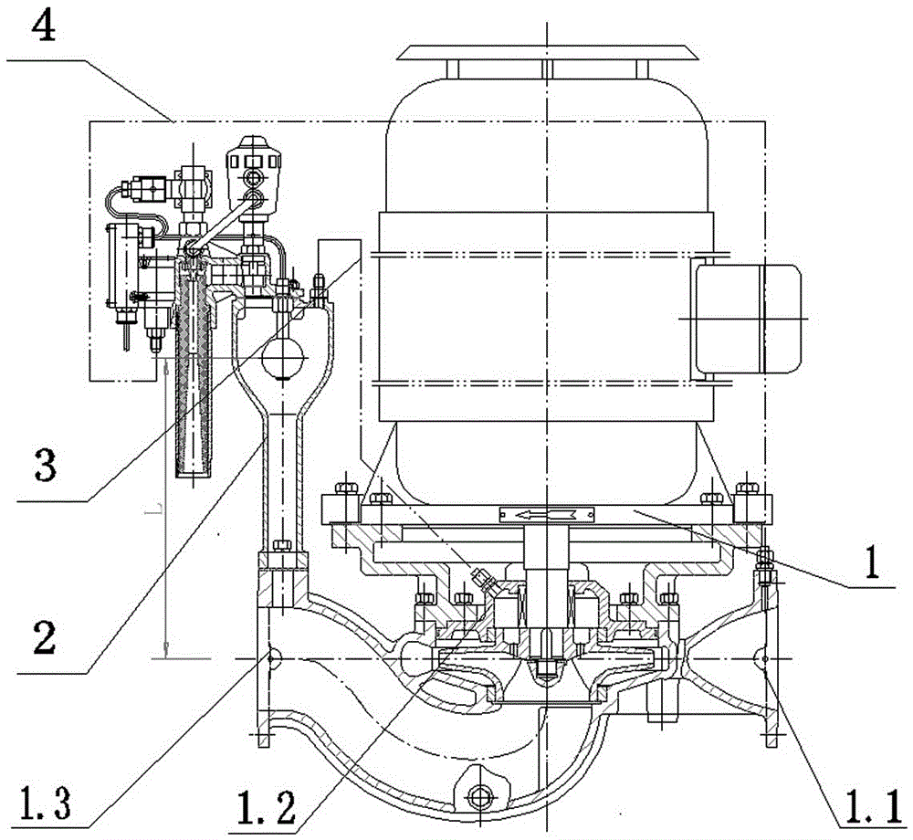 Self-controlled type self-absorption centrifugal pump for ship