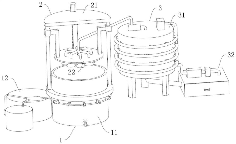 Microbubble intervention type waste liquid recovery equipment for graphene production