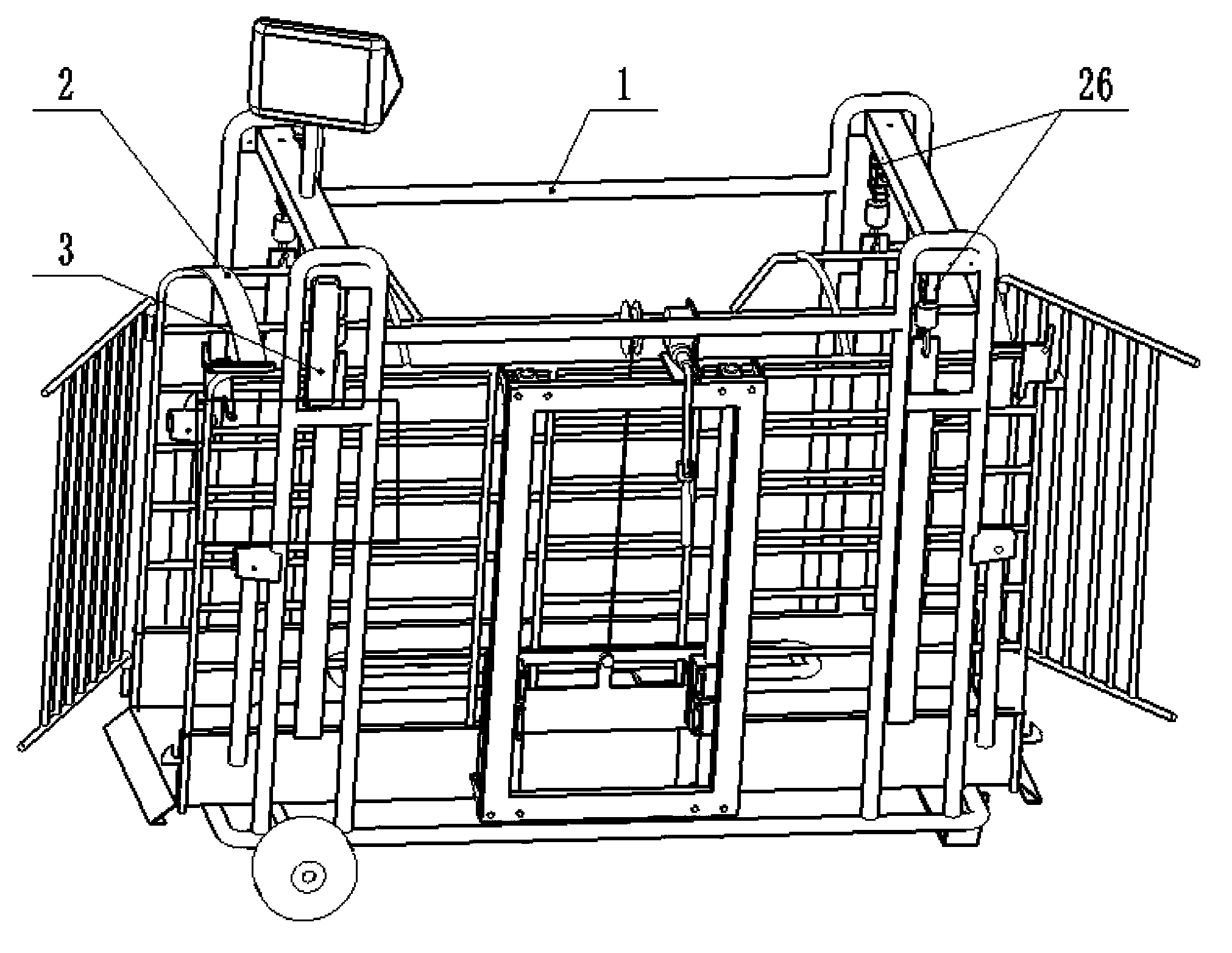 Holding electronic cage scale for live pigs