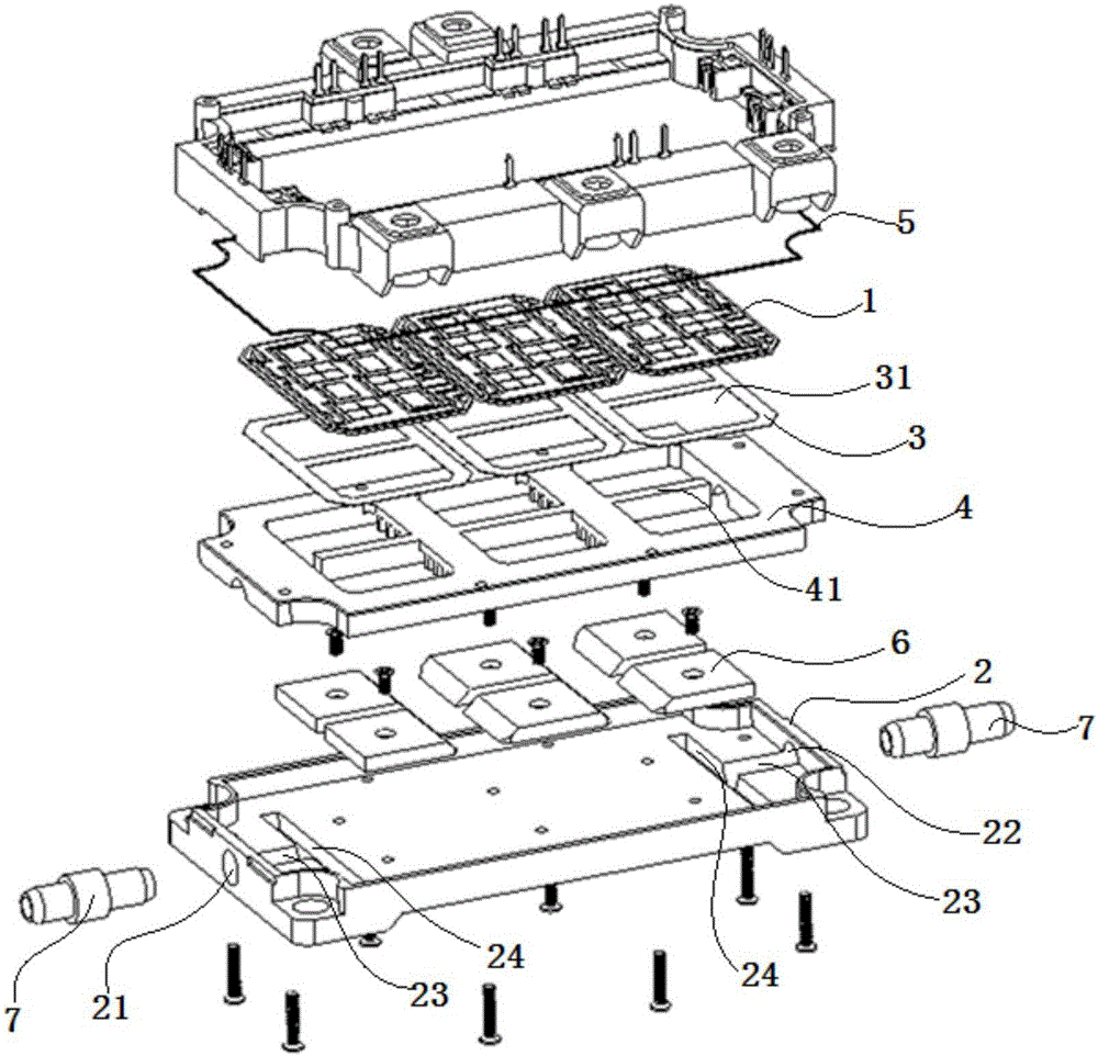 Power module integrated with radiator