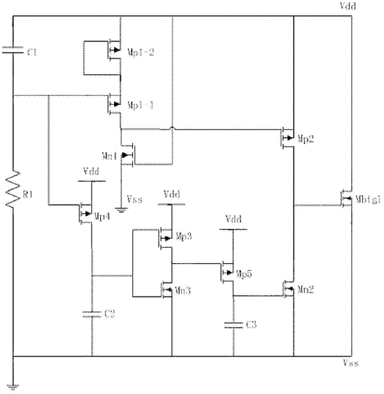 High-reliability power supply clamping ESD (Electronic Static Discharge) protection circuit