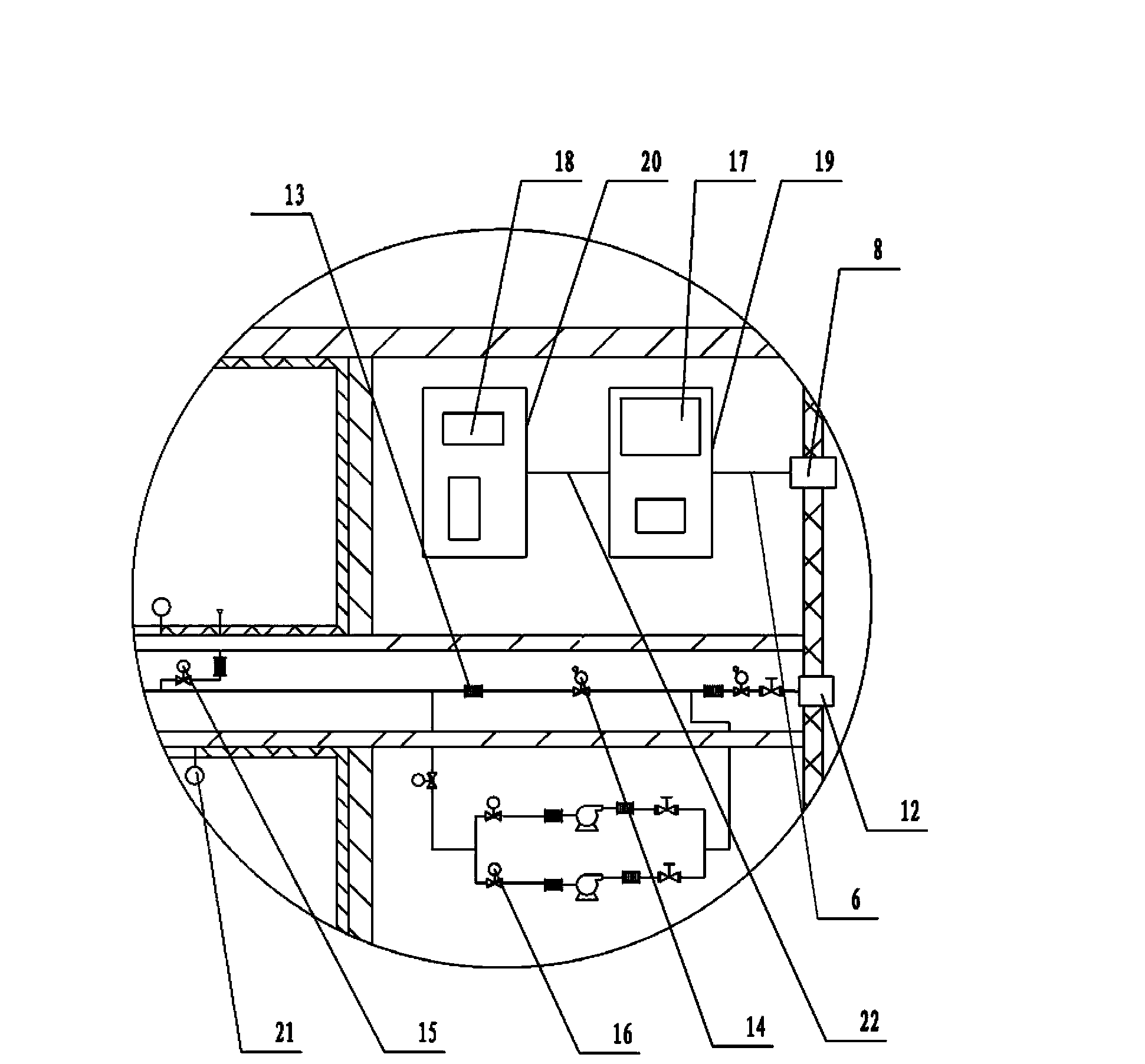 Pipe joint immersing ballast water system