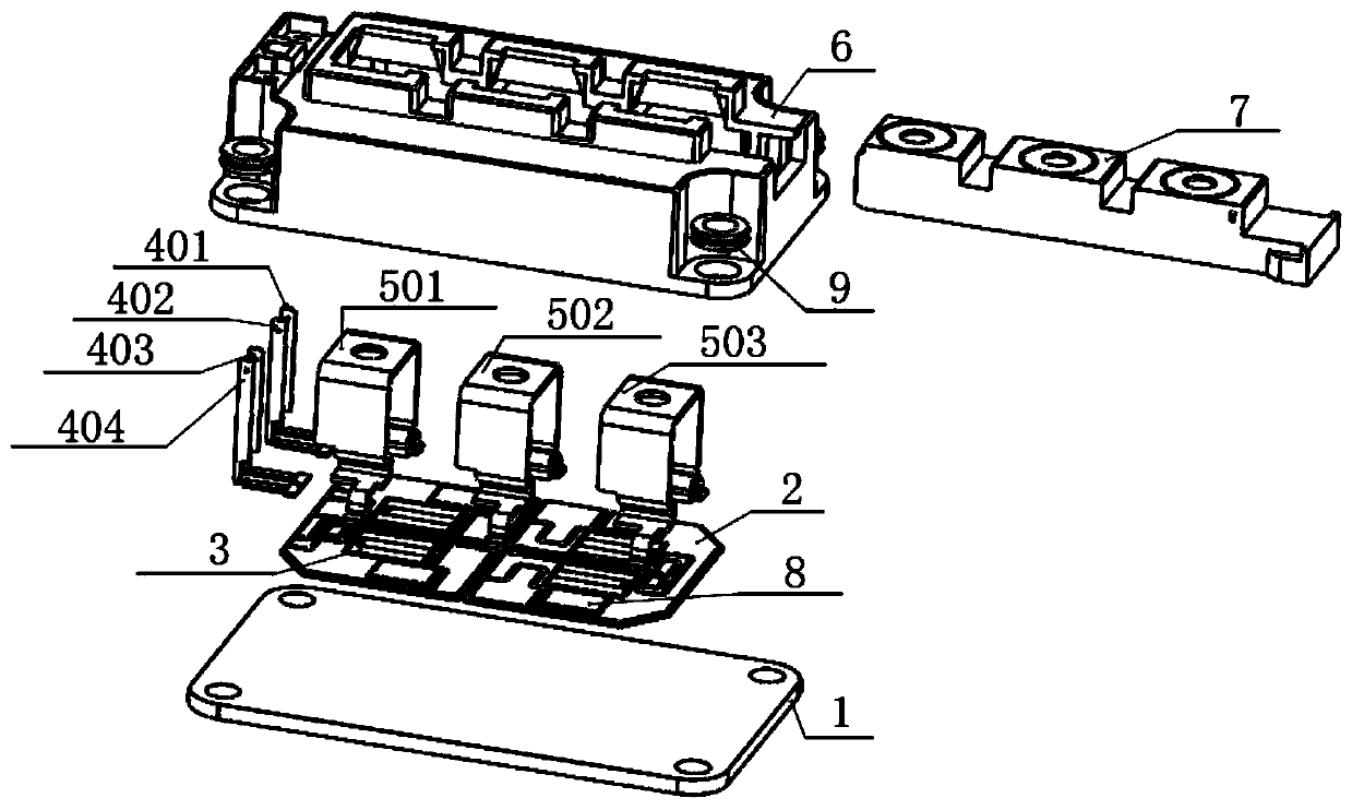 Signal terminal embedded power semiconductor module and packaging processing thereof