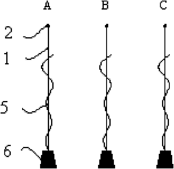 Greenhouse crop vine hanging device and crop cultivating method