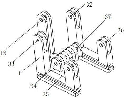 Four-range-of-motion electrical-hydraulic mechanism type wood forklift with multi-unit linear driving function