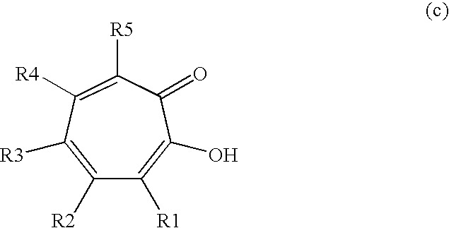 Synergistic mixtures of c6- to c12-alkanediols and tropolone (derivatives)