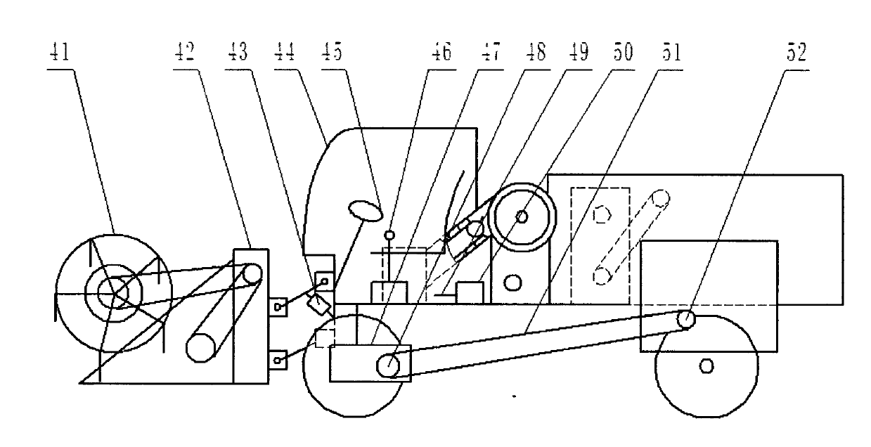 Wheat combine-harvester with laterally arranged drive conveying groove