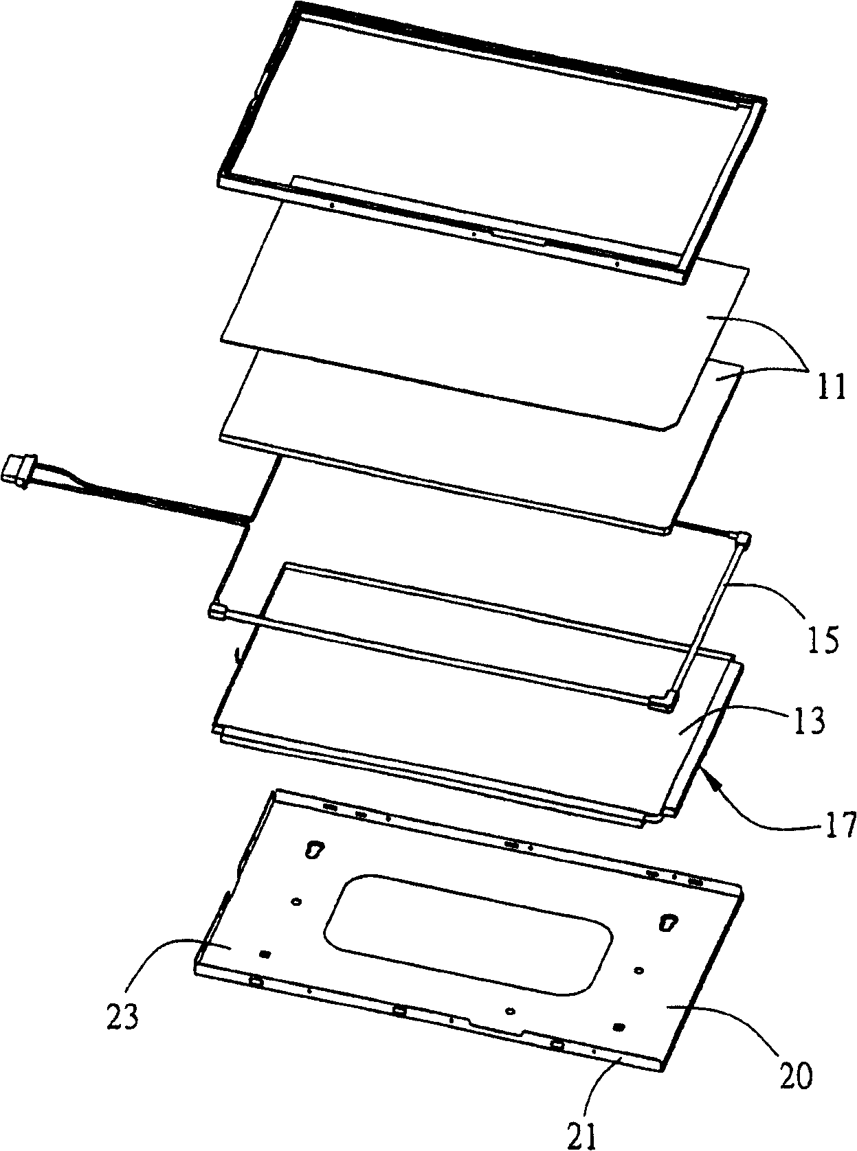 Shell structure for increasing climbing rate of brilliancy of backlight module