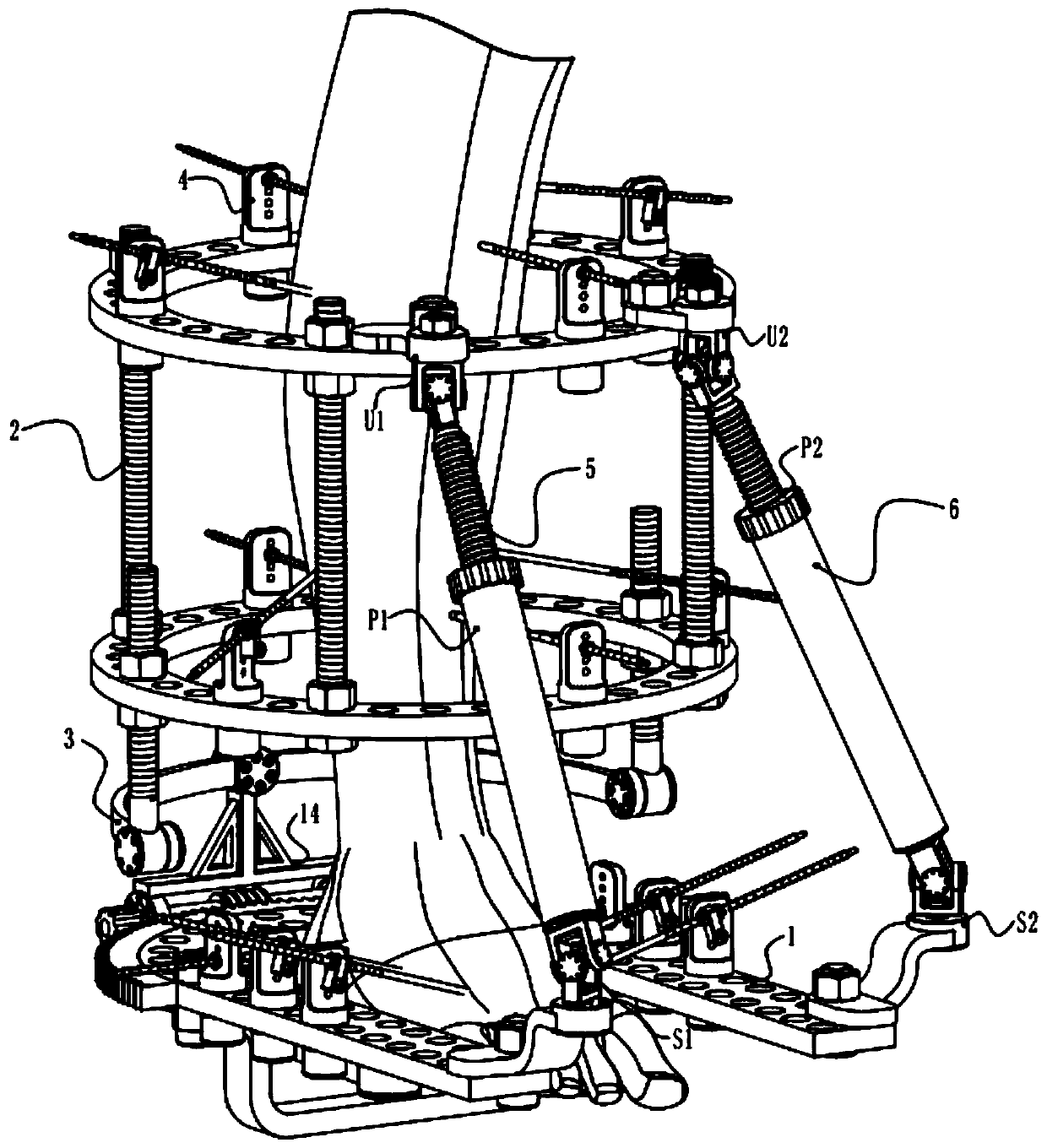 Ankle-foot external fixation device for talipes equinus deformity correction