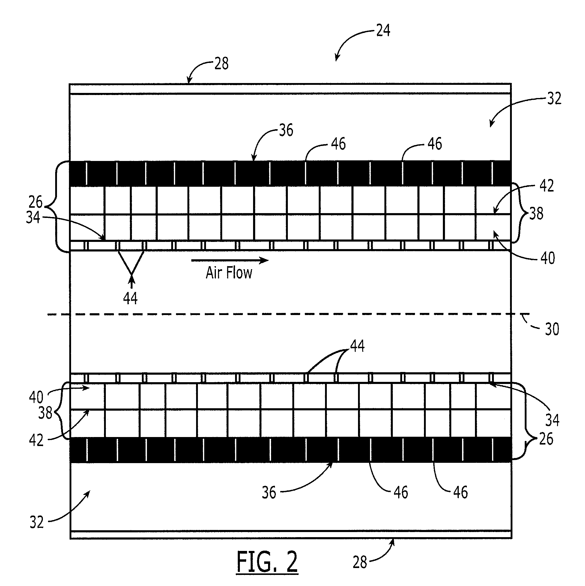 Engine assembly, acoustical liner and associated method of fabrication