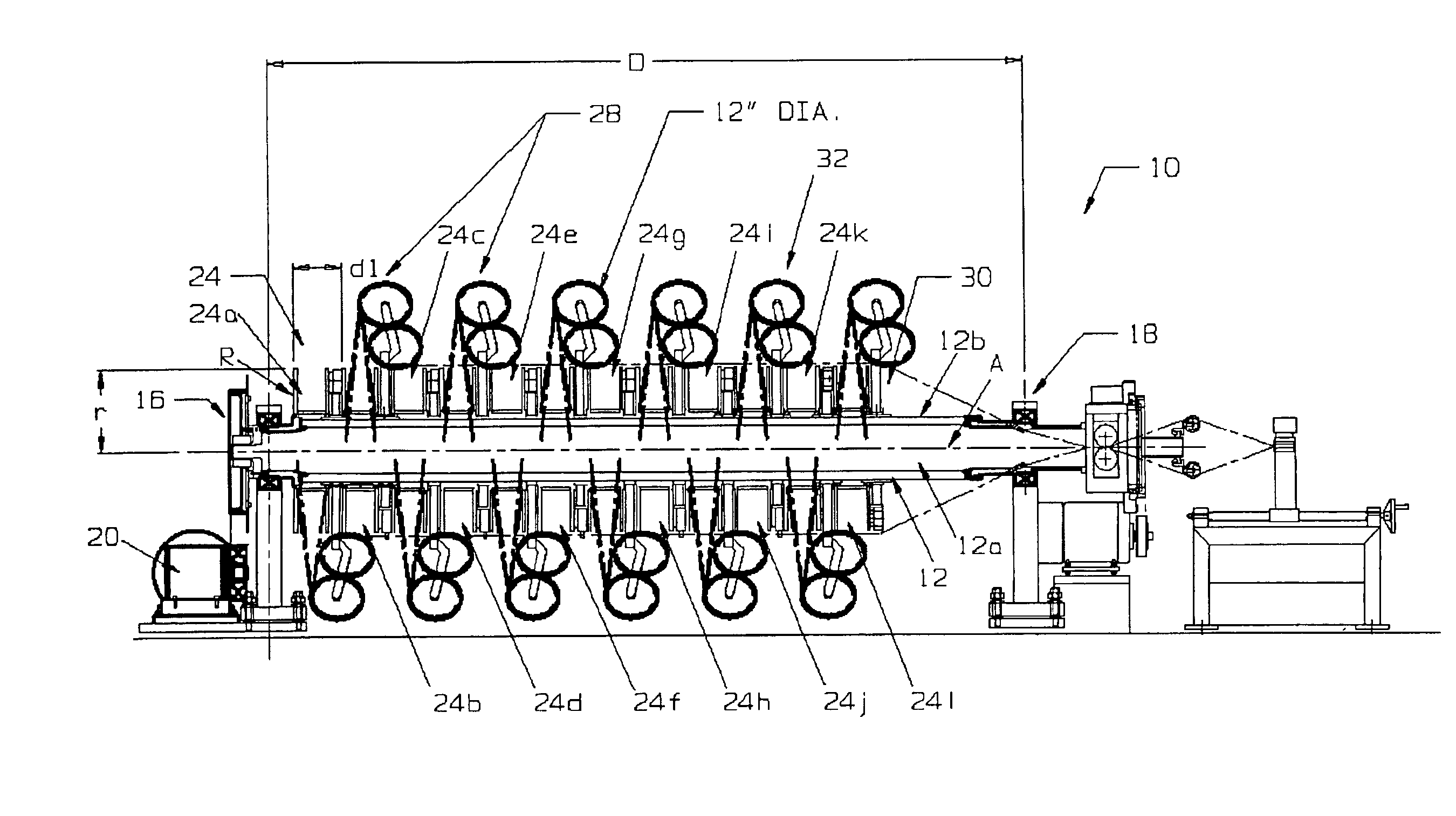 Compact universal concentric strander with take-off sheaves mounted on strander shaft