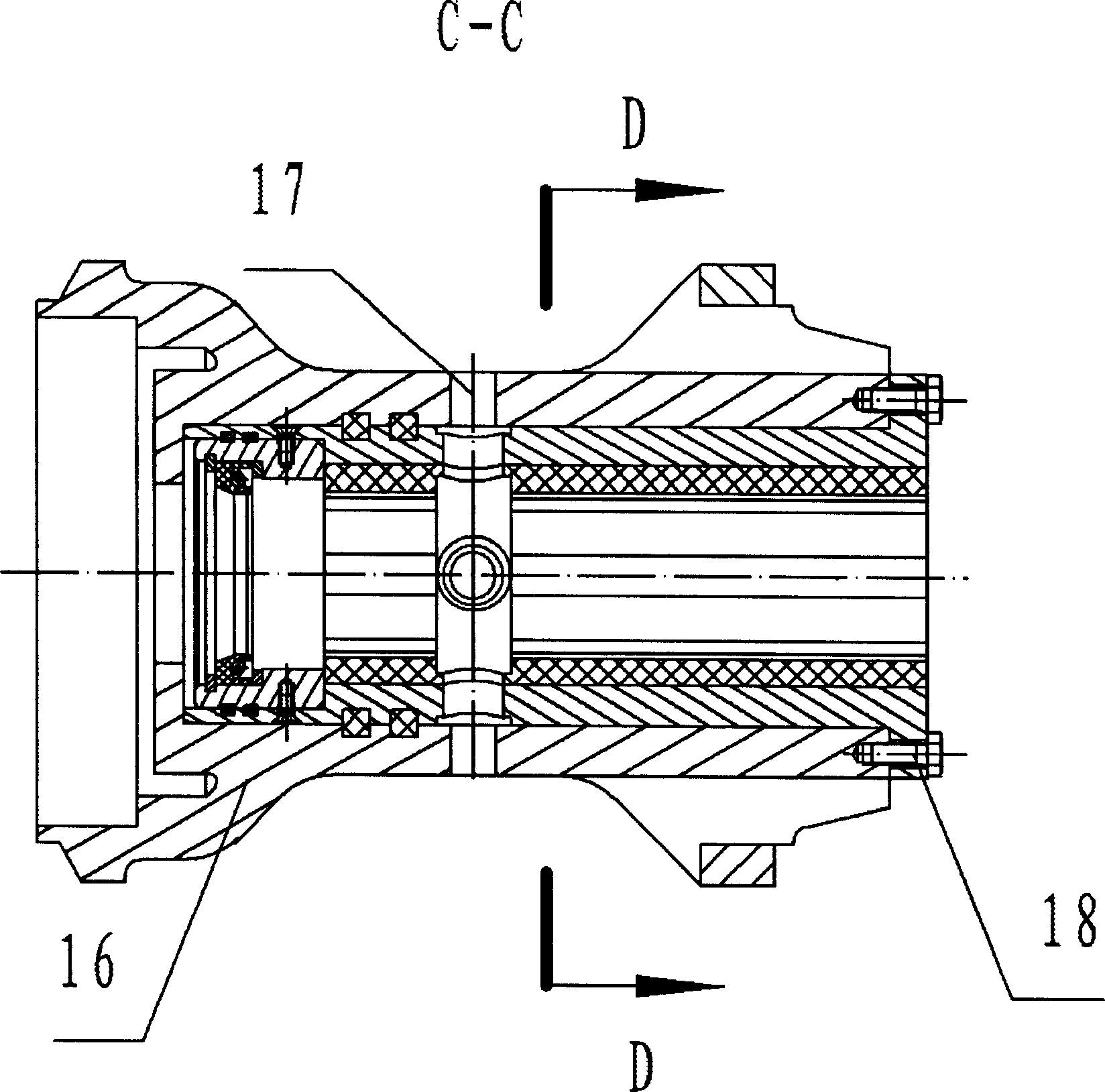 Water lubricating dynamic sealing rubber alloy bearing