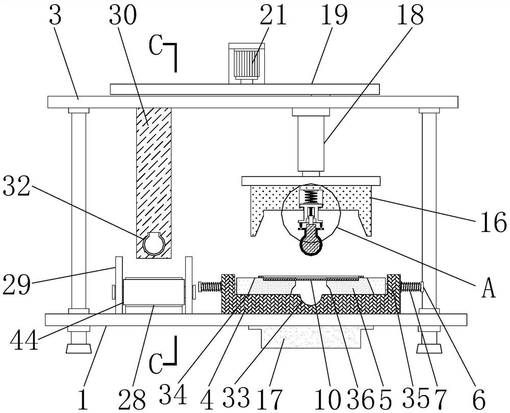 Machining stamping device facilitating automatic ejection of waste