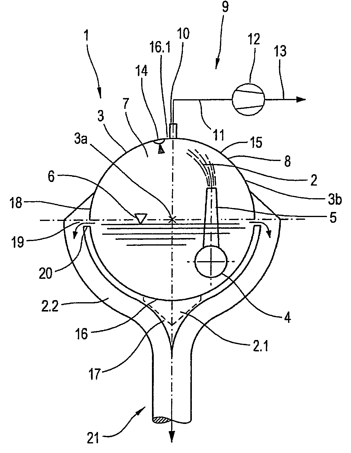 Method and device for degassing a suspension, specifically a fiber stock suspension