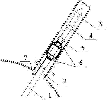 Inside-hole water shutoff device used in detection of wall rock damage range in upward hole by means of sonic approach