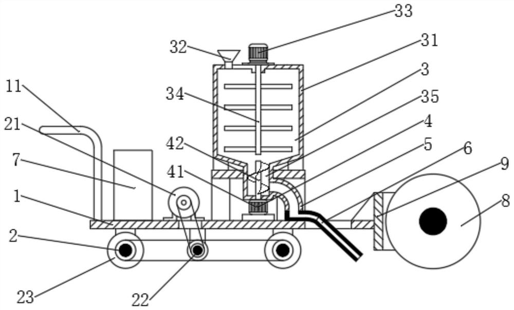 Asphalt paving device with a uniform laying function