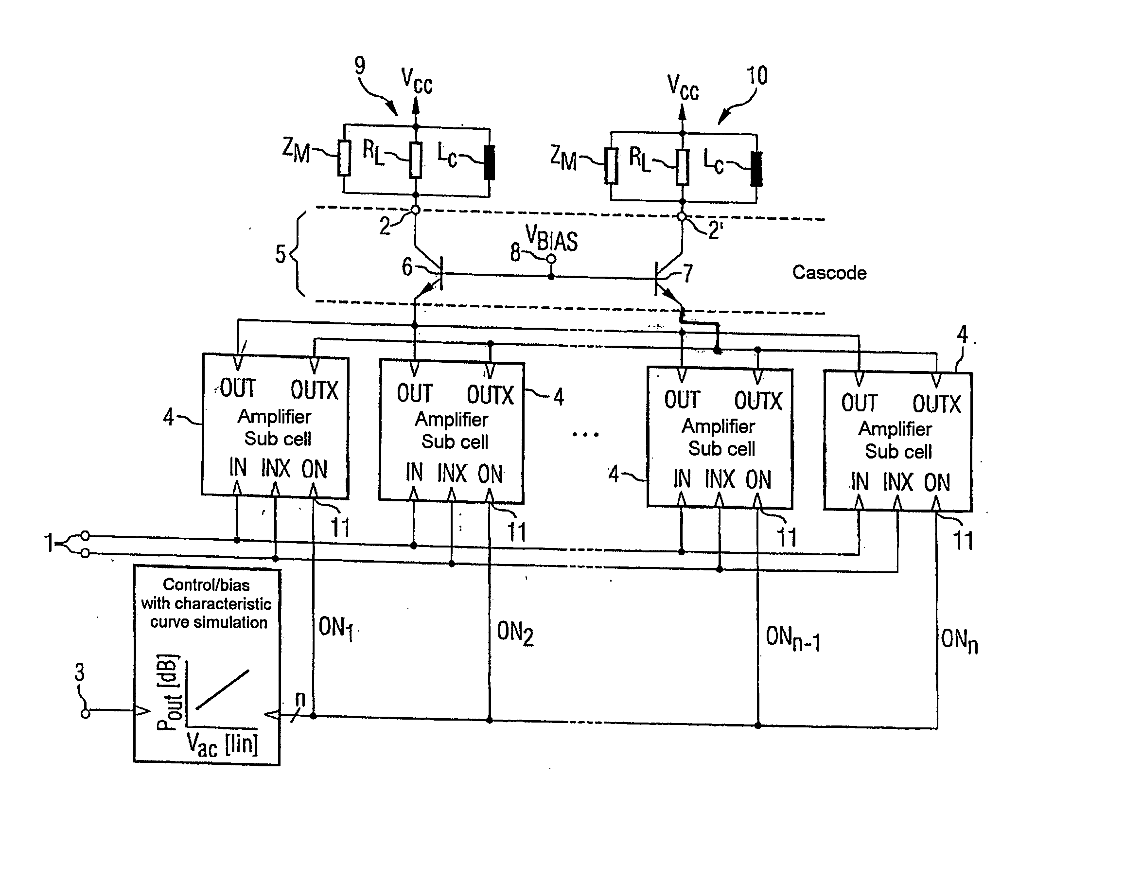 Amplifying circuit with adjustable amplification and transmitter system comprising such an amplifying circuit