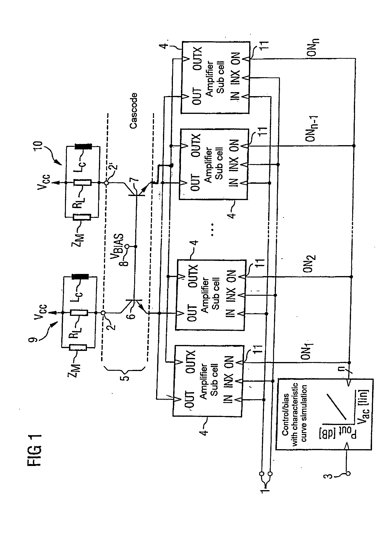 Amplifying circuit with adjustable amplification and transmitter system comprising such an amplifying circuit