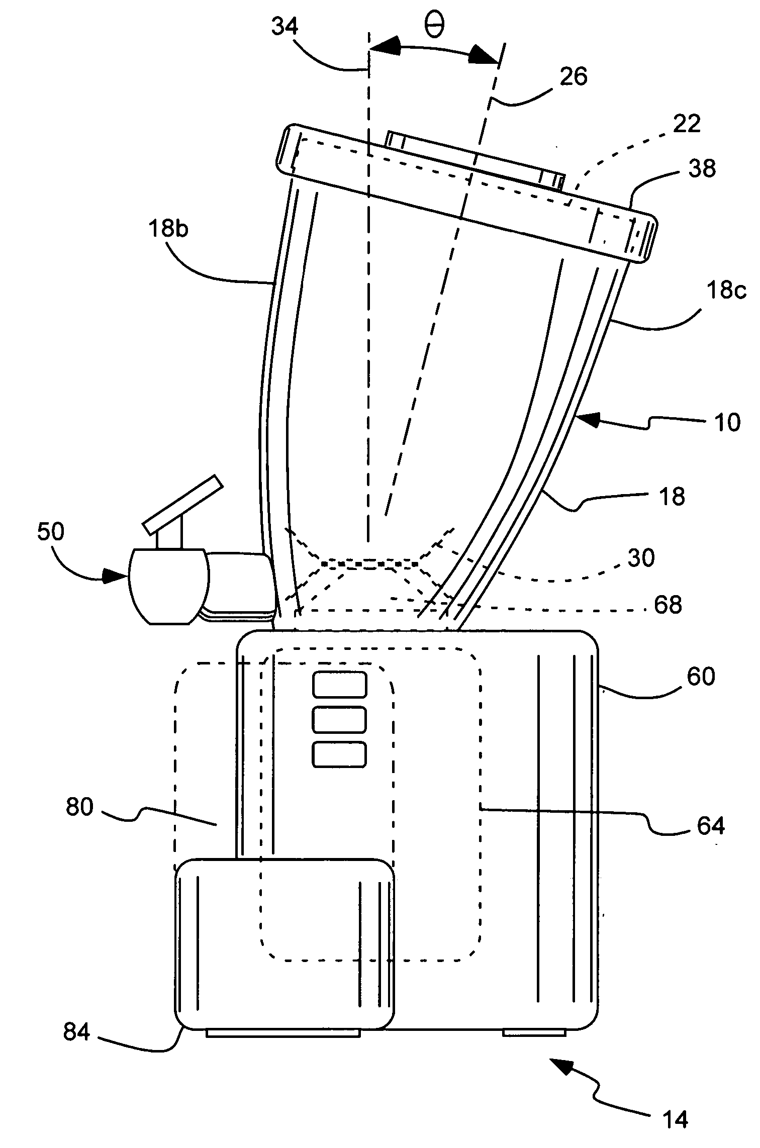 Off-axis goblet for food mixer